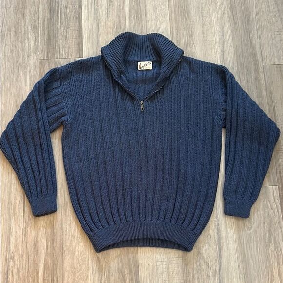 Aylin’s Peruvian Knit 1/4 Zip Ribbed Knit Pullover Jacket - Picture 1 of 7